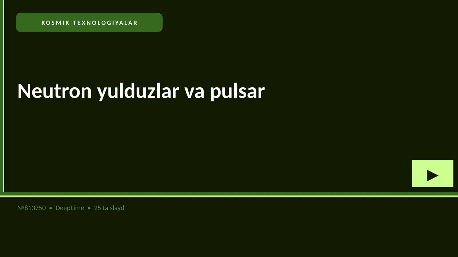 Neutron yulduzlar va pulsar 1