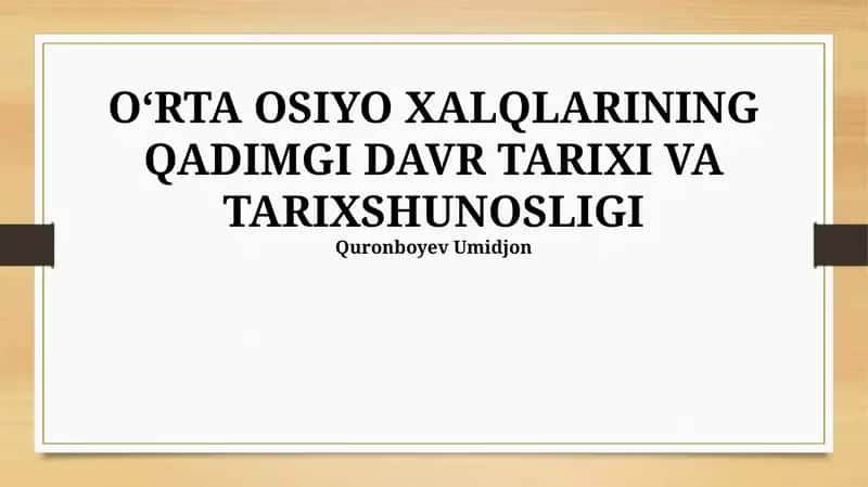 Cho'l va o'tloqlar madaniyatlari 1