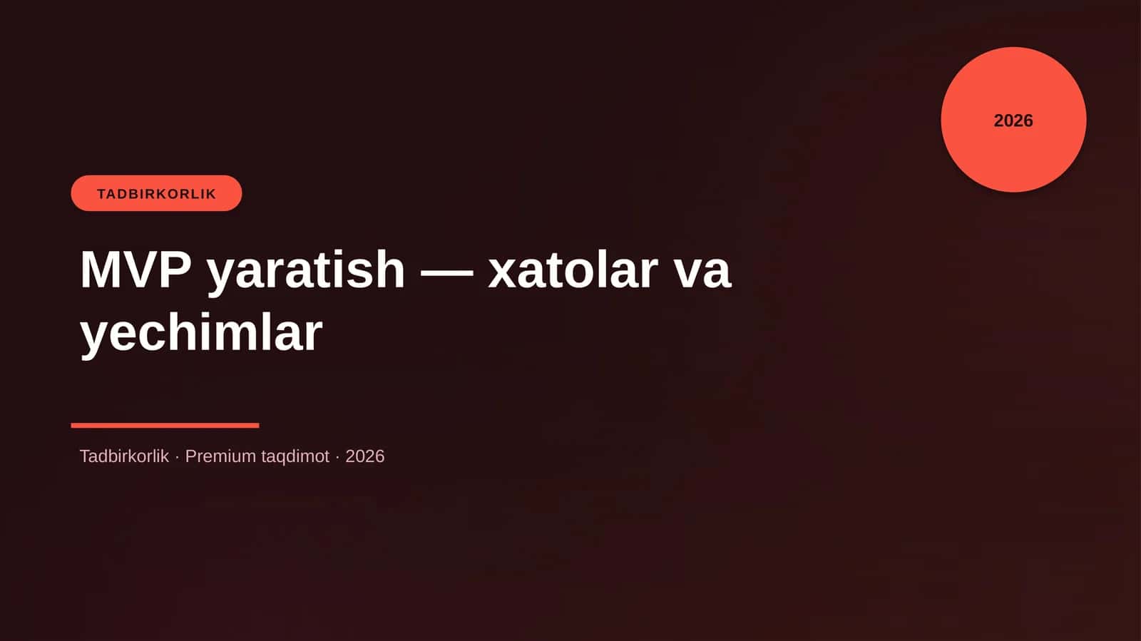 MVP yaratish — xatolar va yechimlar 1