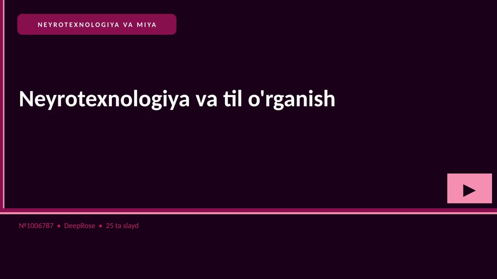 Neyrotexnologiya va til o'rganish 1