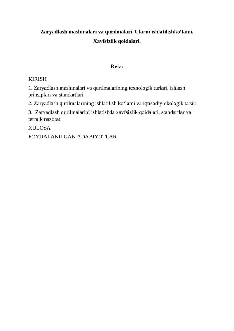 Zaryadlash mashinalari va qurilmalari 1