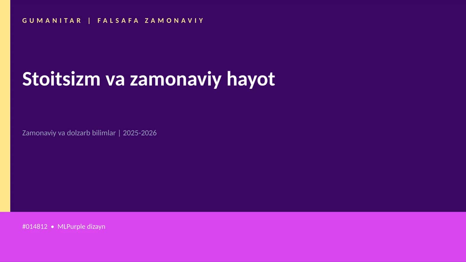 Stoitsizm va zamonaviy hayot 1