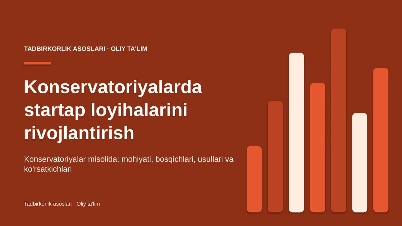 Konservatoriyalarda startap loyihalarini rivojlantirish 1