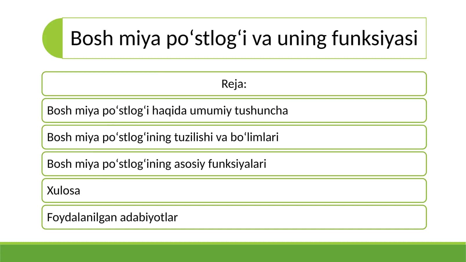 Bosh miya poʻstlogʻi va uning funksiyasi 1