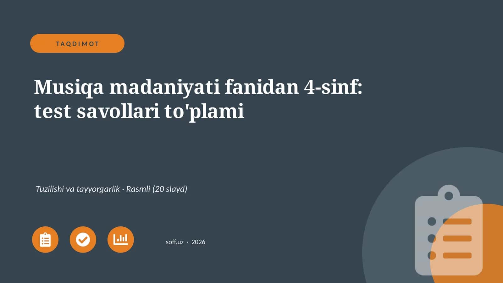 4-sinf: Musiqa madaniyati fanidan 1
