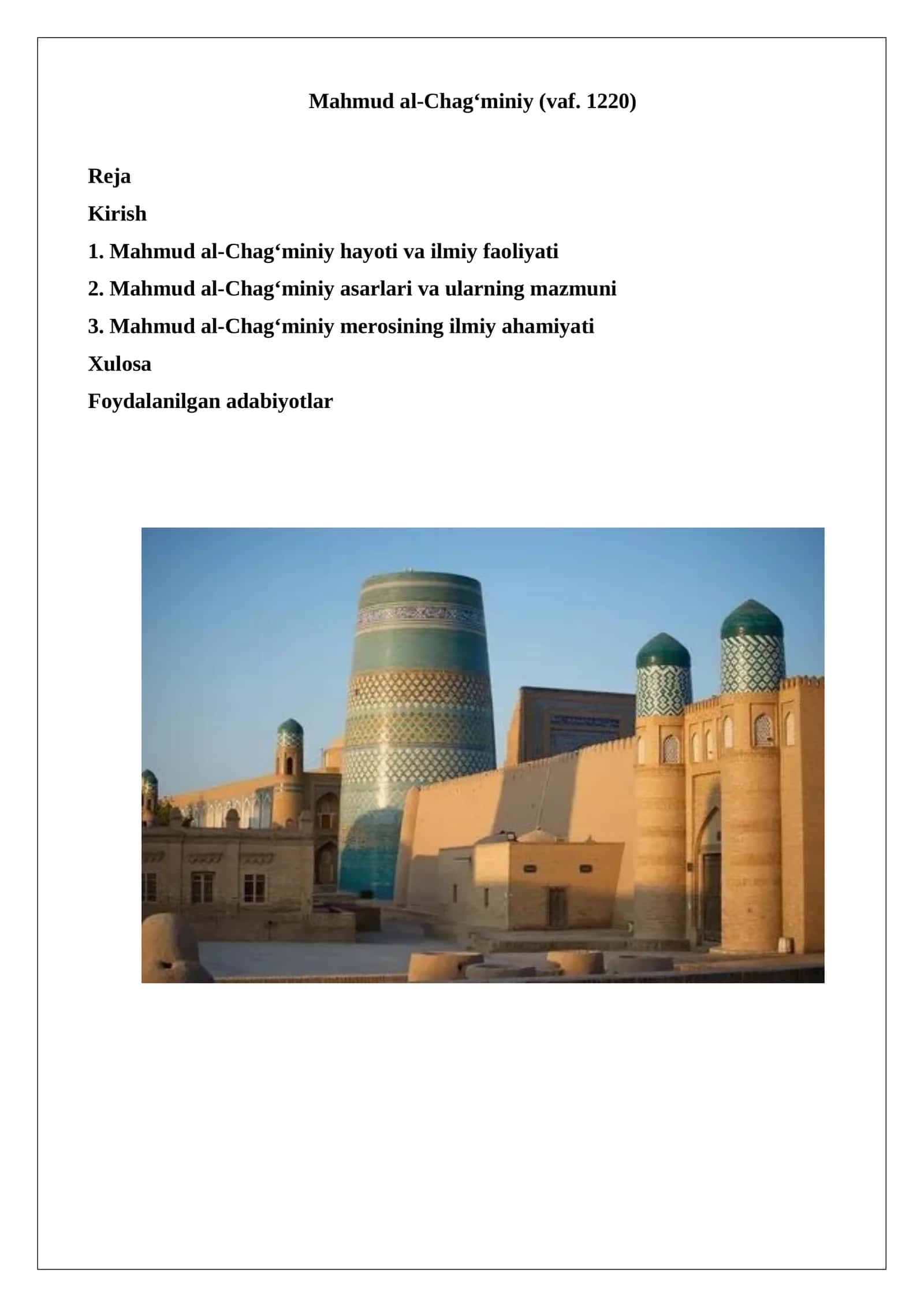 Mahmud al-Chag‘miniy 1
