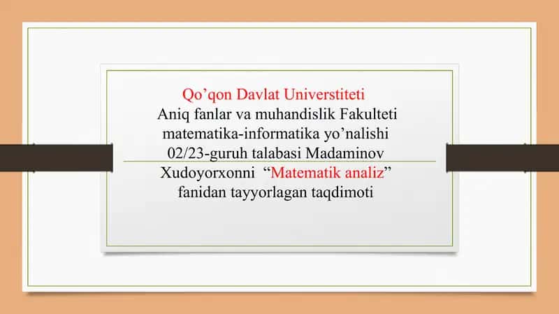 N-tartibli differensial tenglamalar 1