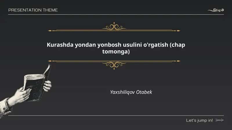Kurashda yondan yonbosh usulini o'rgatish (chap tomonga) 1
