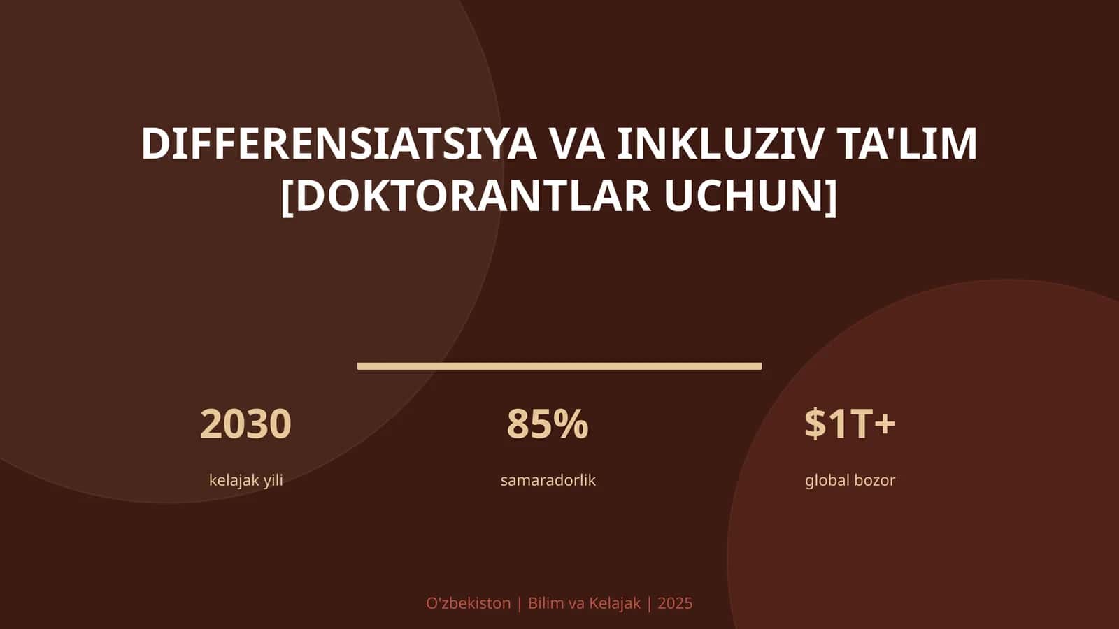 Differensiatsiya va inkluziv ta'lim [doktorantlar uchun] 1