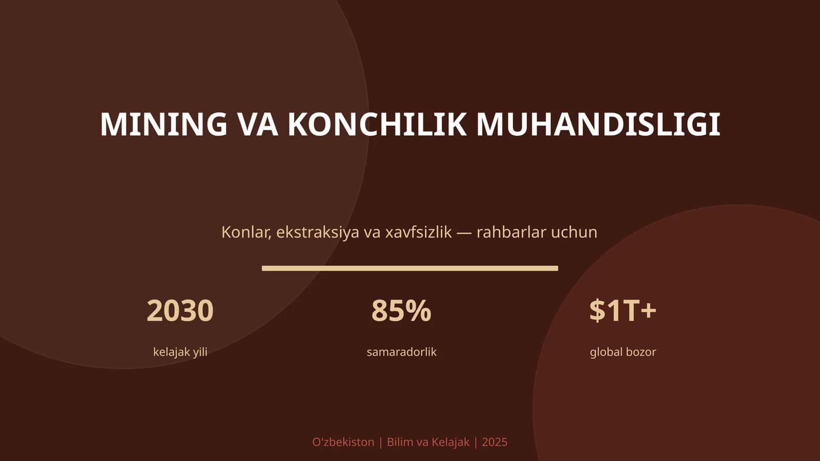 Mining va konchilik muhandisligi 1