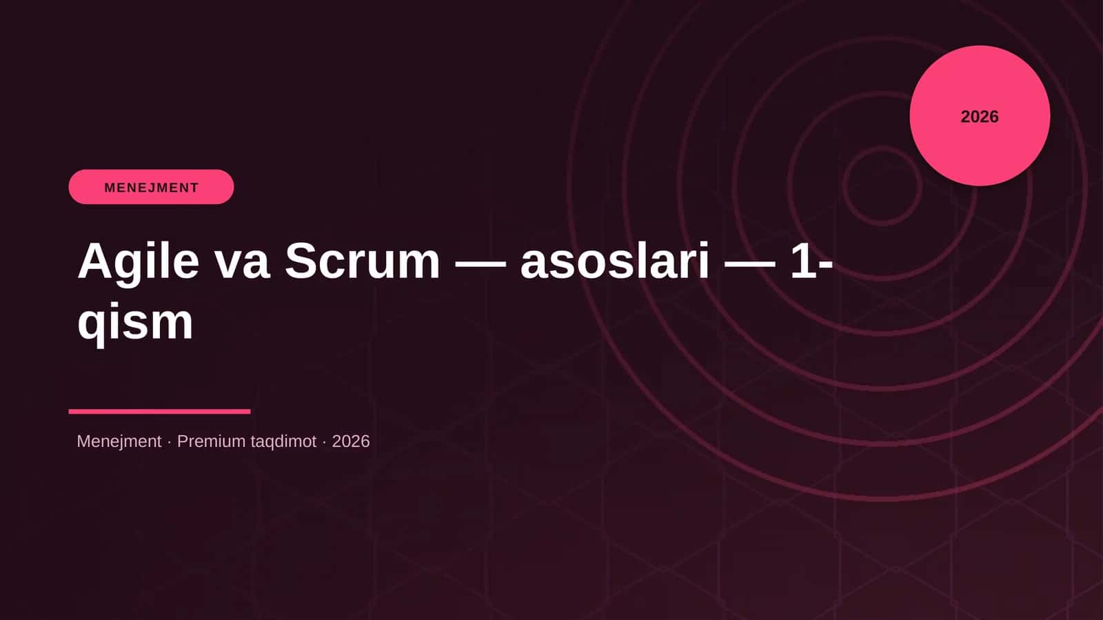 Agile va Scrum — asoslari — 1-qism 1