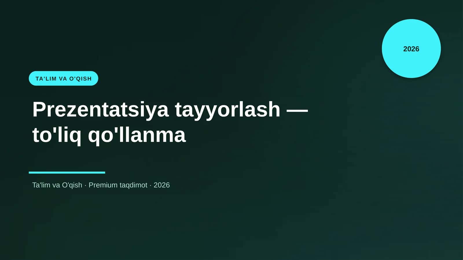 Prezentatsiya tayyorlash 1
