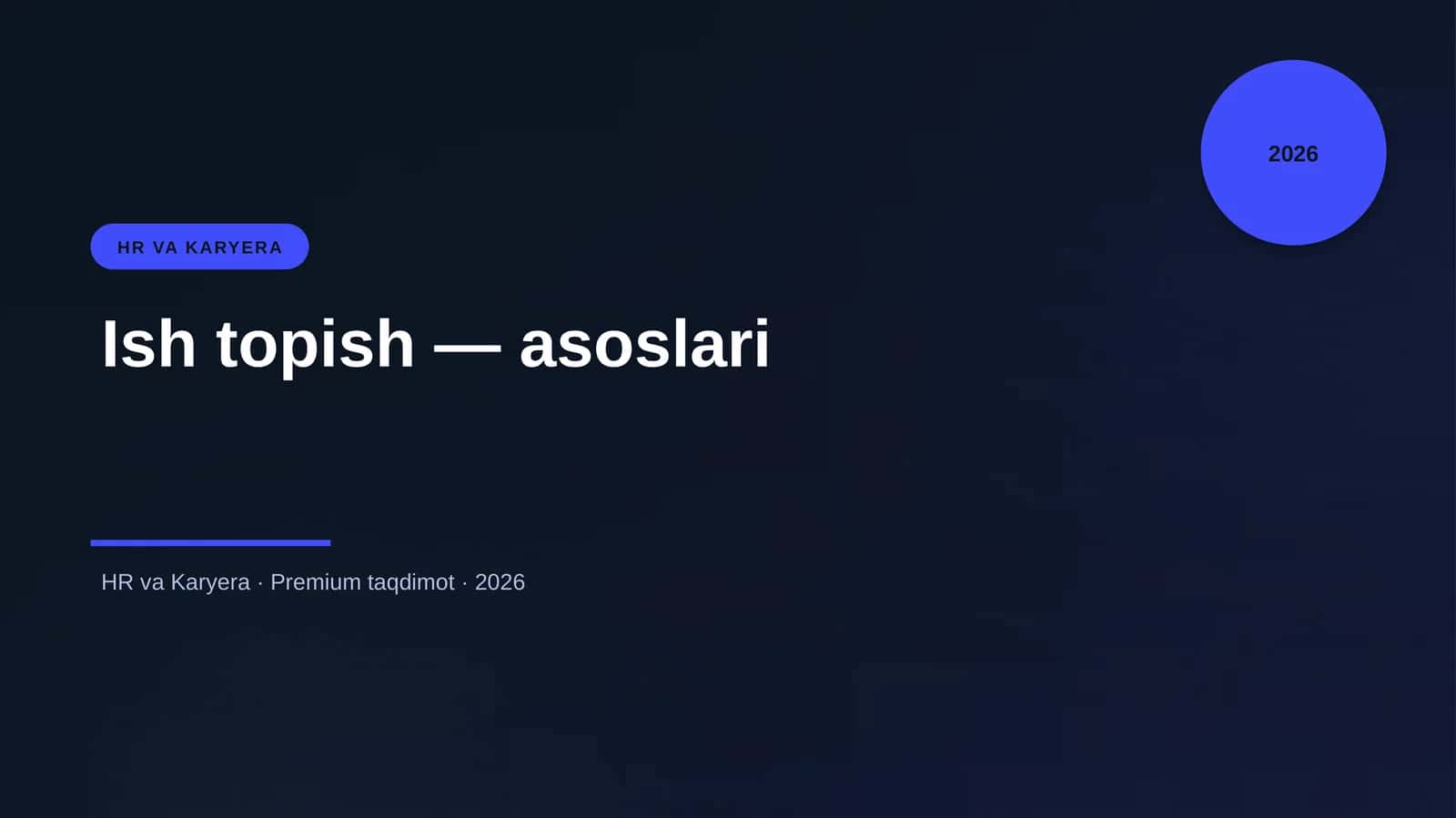 Ish topish — asoslari 1