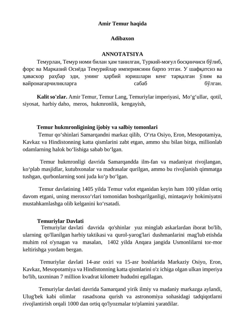 Temuriylar Davlati 1