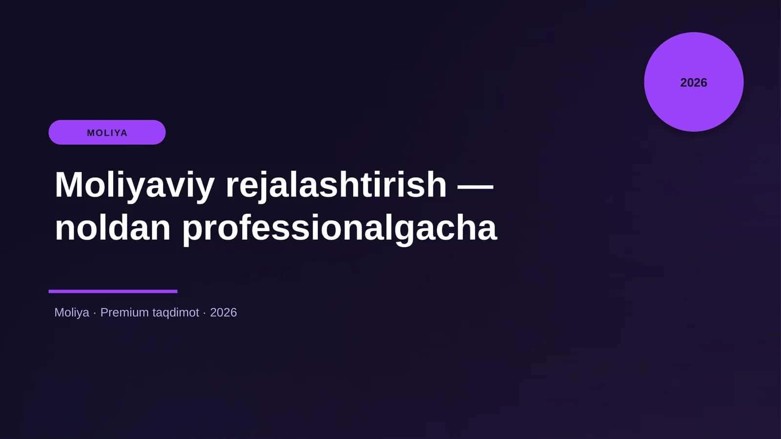 Moliyaviy rejalashtirish — noldan professionalgacha 1
