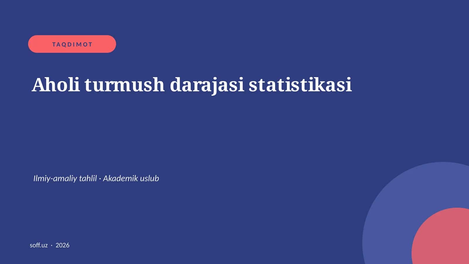 Aholi turmush darajasi statistikasi 1