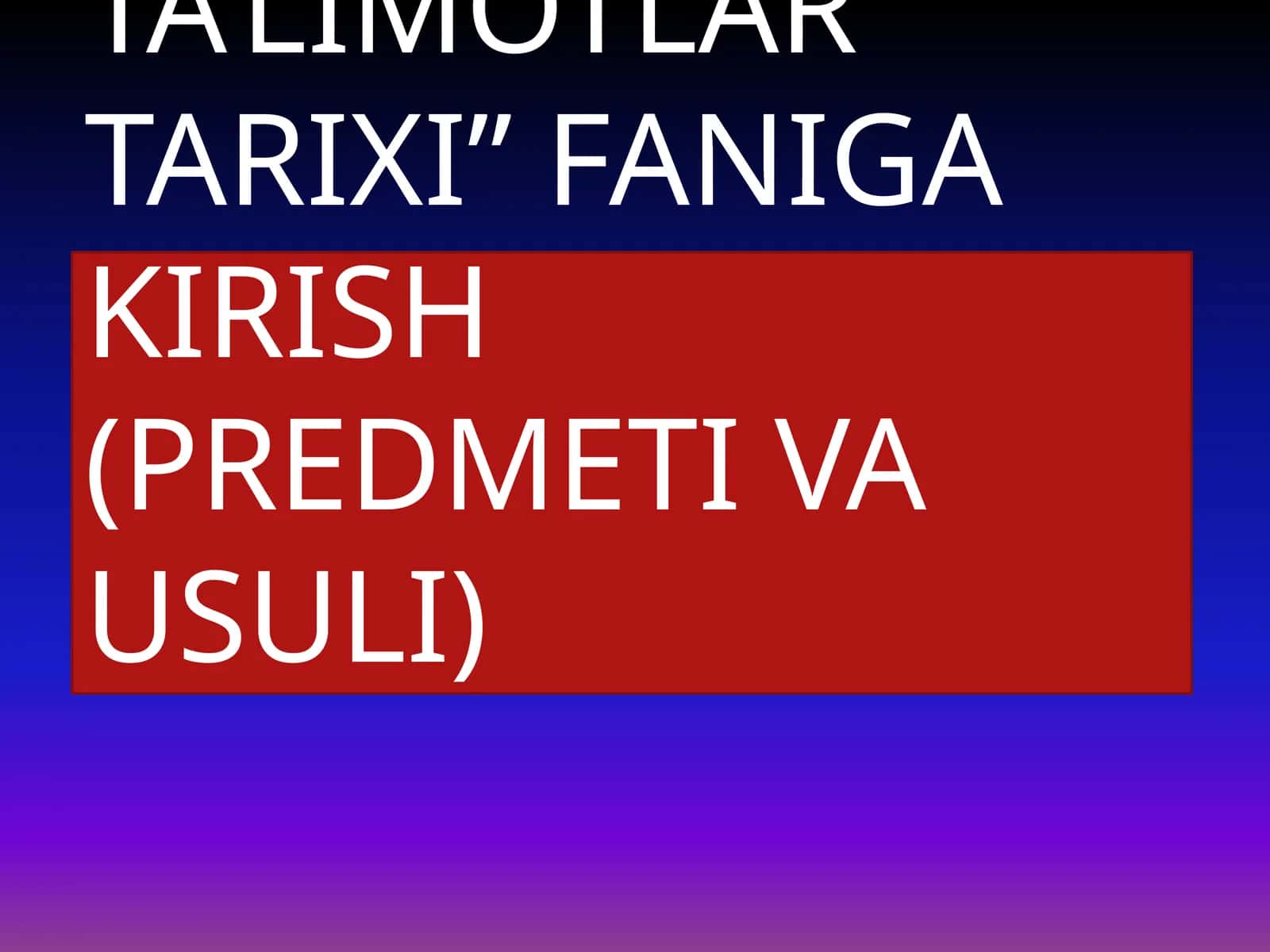 Iqtisodiy Ta'limotlar Tarixi 1