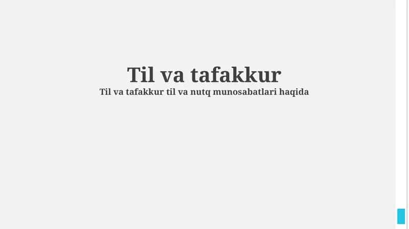 Til va tafakkur 1