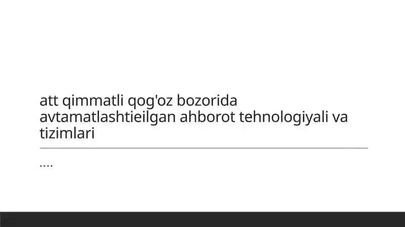 Qog'oz bozorining avtomatlashtirilishi: Tarixi va asosiy tamoyillari