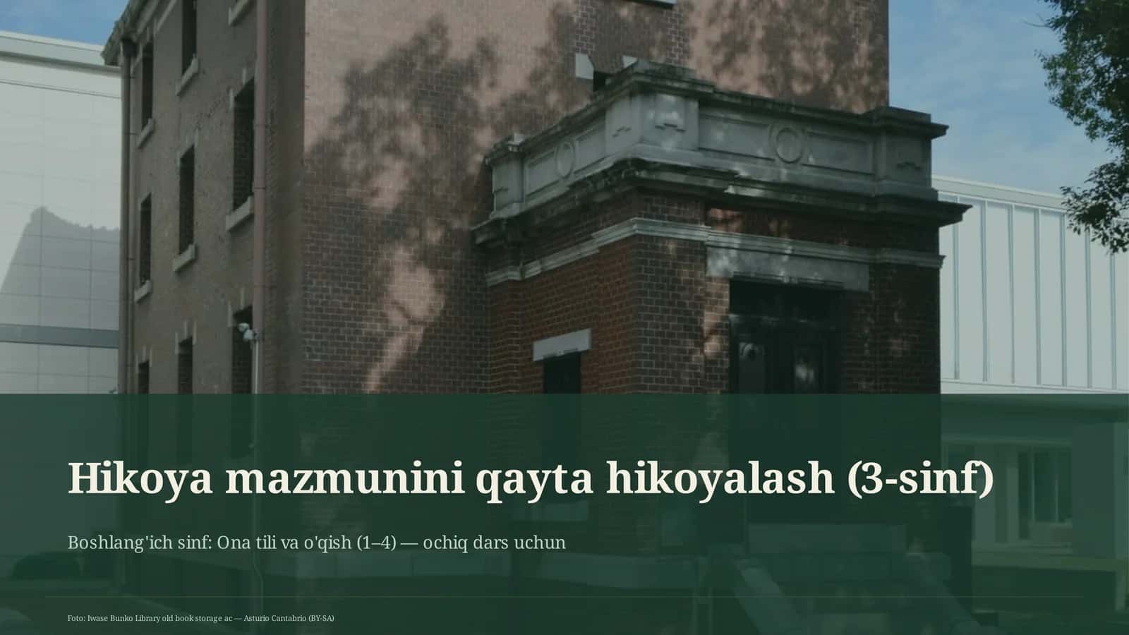 Hikoya mazmunini qayta hikoyalash (3-sinf) 1