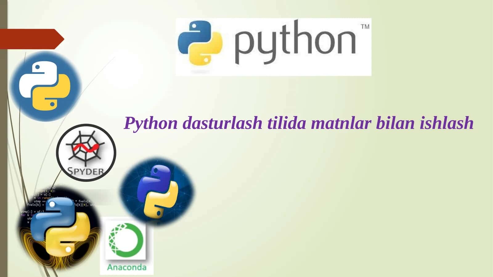 Python dasturlash tilida matnlar bilan ishlash 1