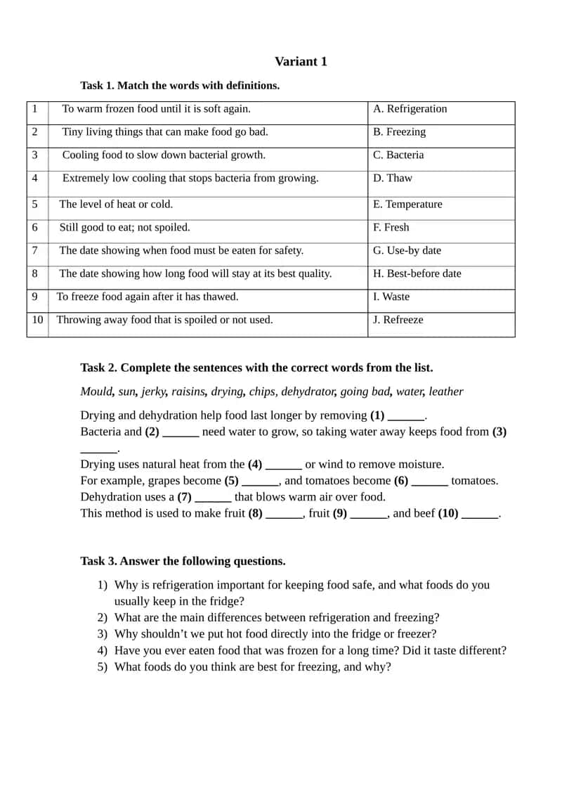 Task 1. Match the words with definitions 1