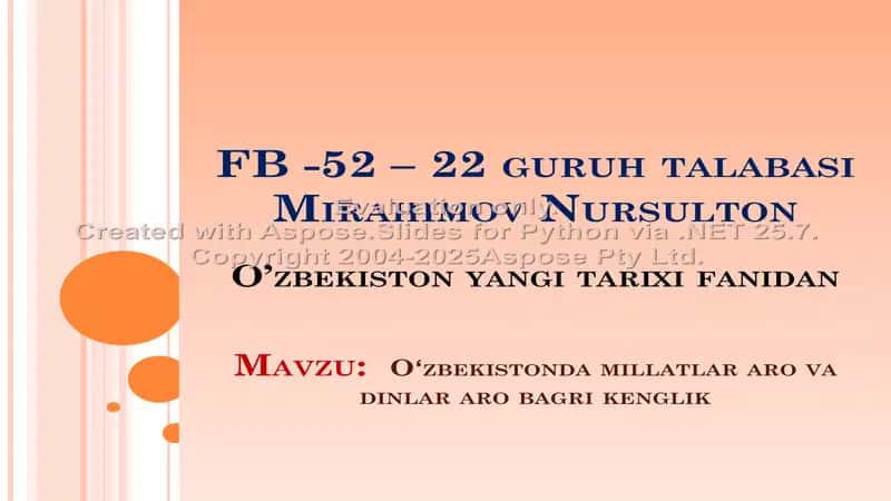 O'zbekistonda  din aro hamjihatlik 1