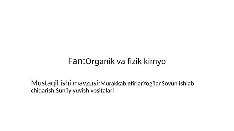 Murakkab efirlar 1