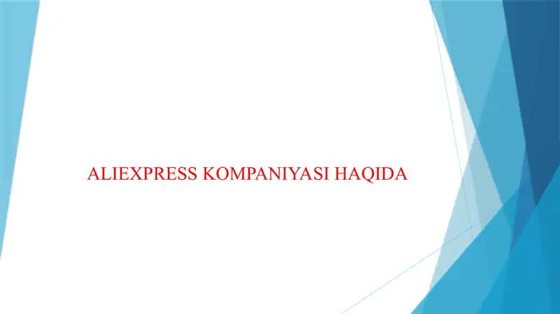 ALIEXPRESS KOMPANIYASI 1