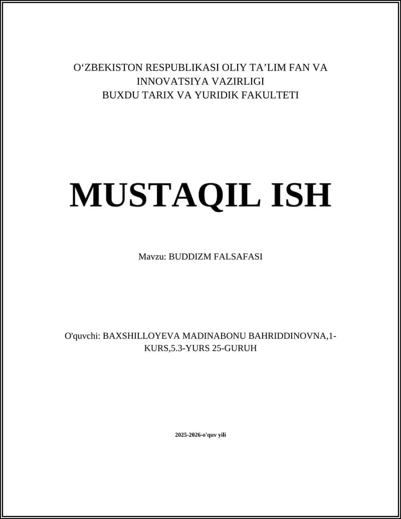 Buddizm Falsafasi 1