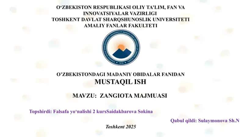 ZANGIOTA MAJMUASI  SLAYD 1