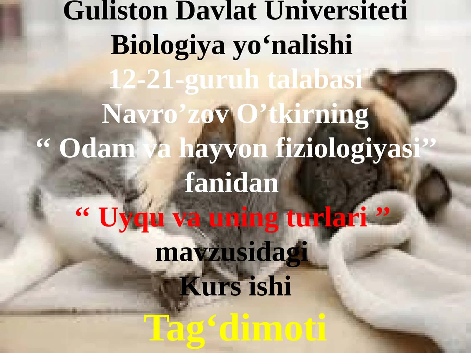 Uyqu va uning turlari 1