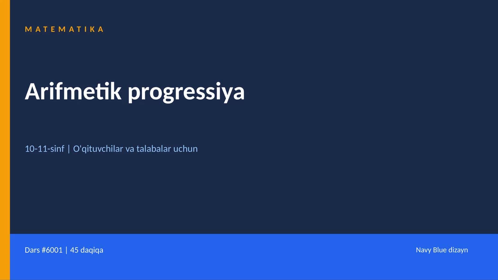 MATEMATIKA Arifmetik progressiya 1