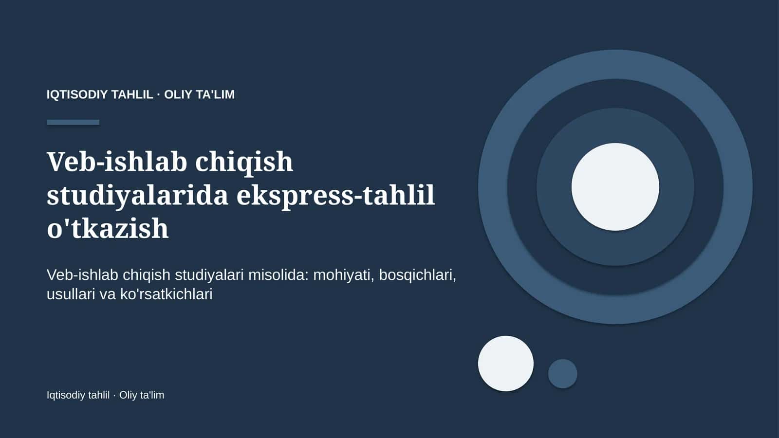 Veb-ishlab chiqish studiyalarida ekspress-tahlil o'tkazish 1