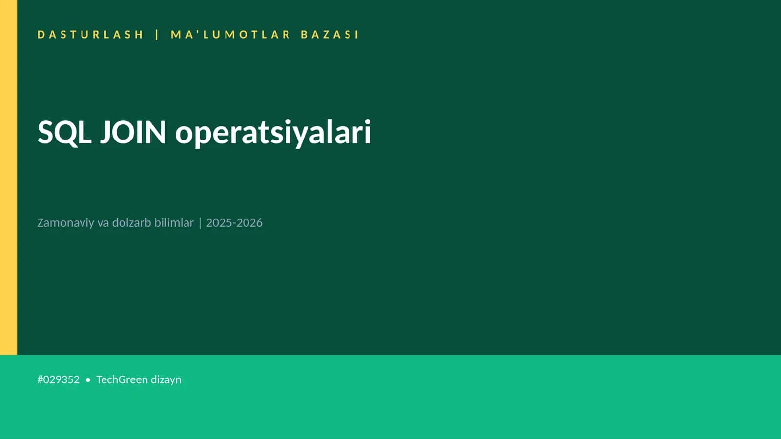 SQL JOIN operatsiyalari 1