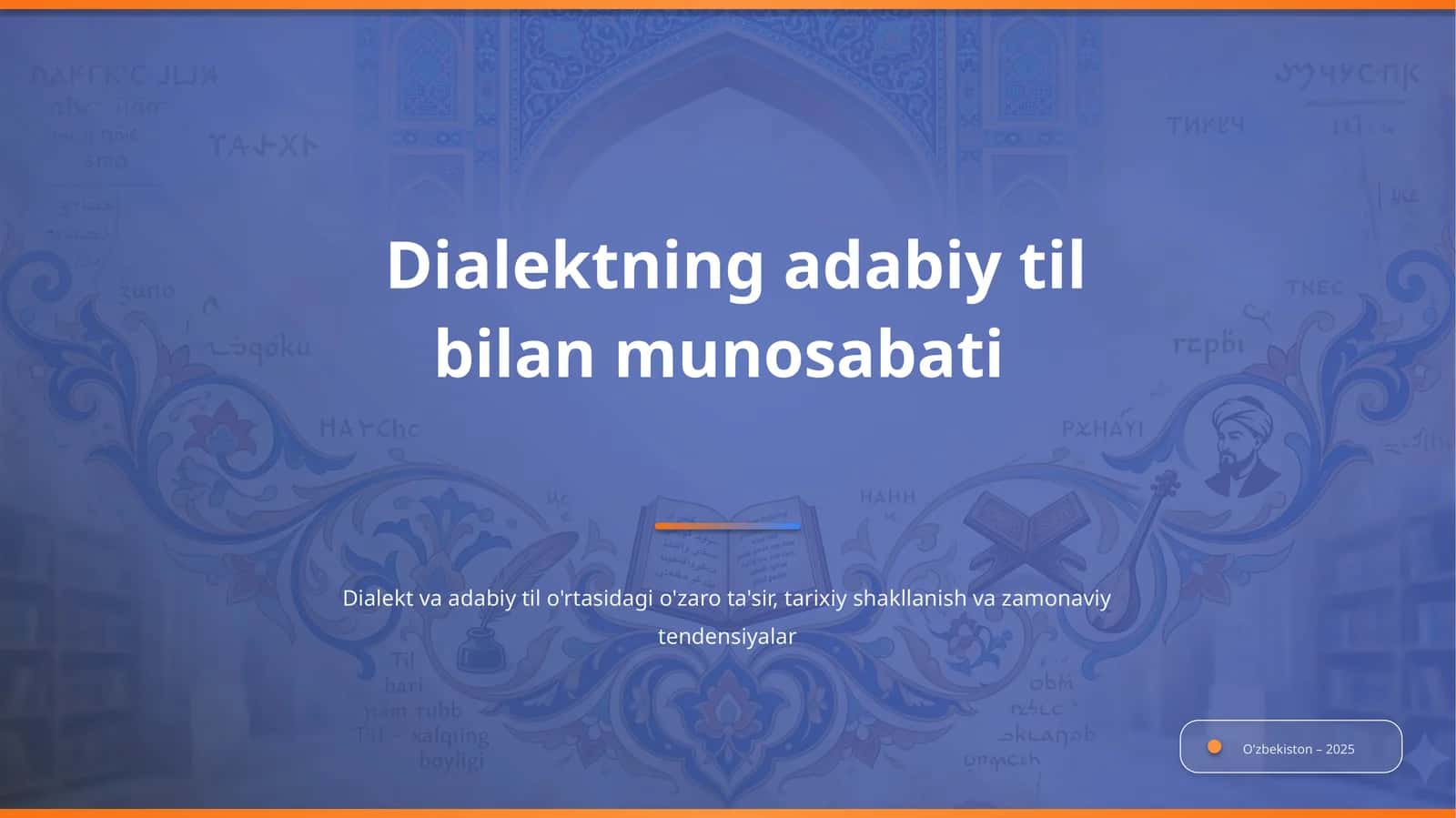Dialektning adabiy til bilan munosabati 1