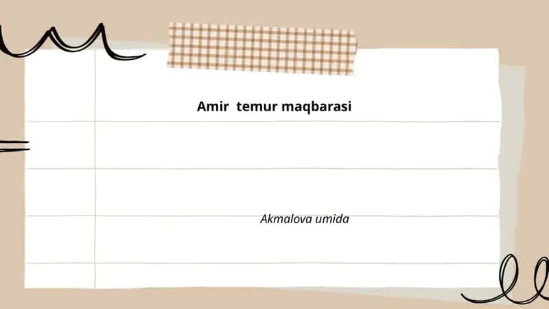 Amir Temur maqbarasi 1