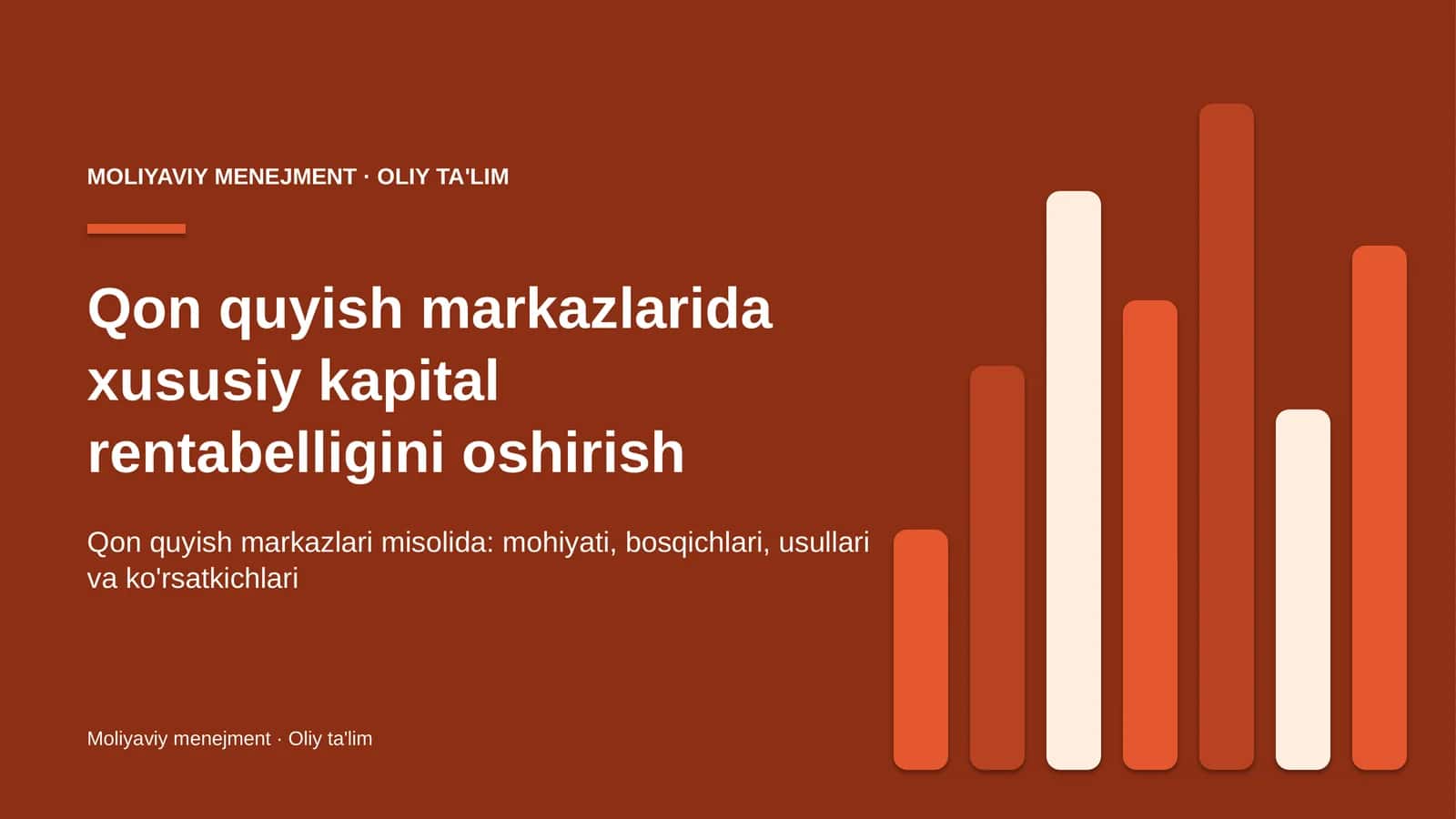 qon quyish markazlarida xususiy kapital rentabelligini oshirish 1086 1
