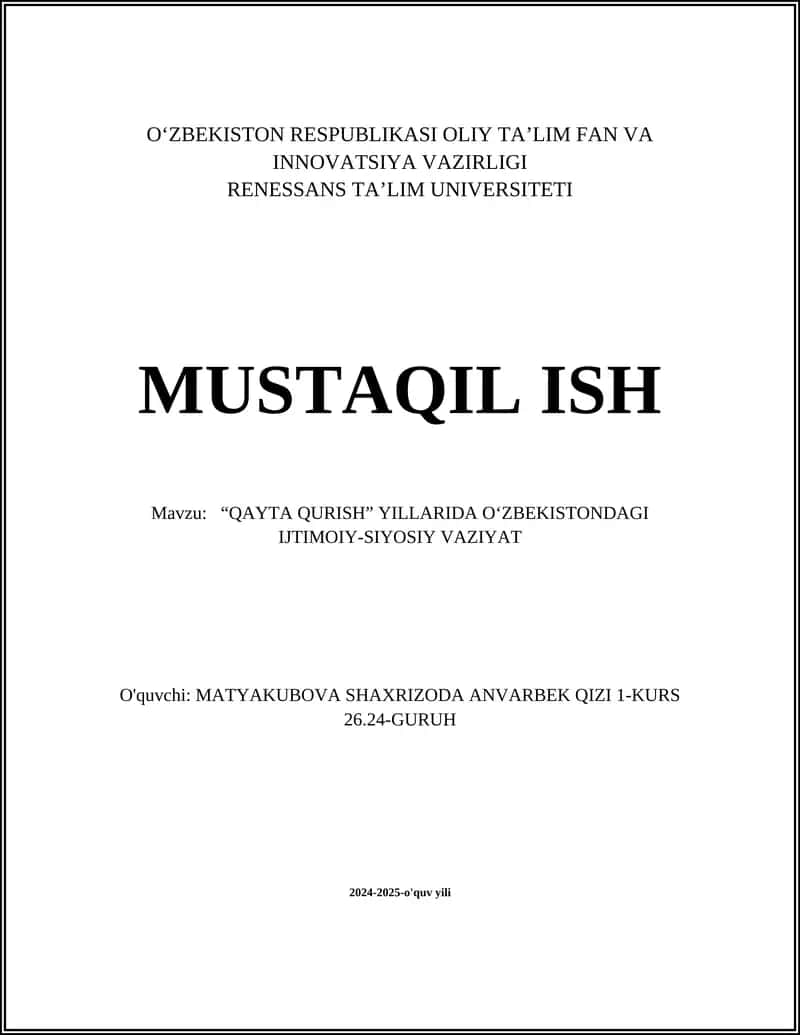 QAYTA QURISH 1