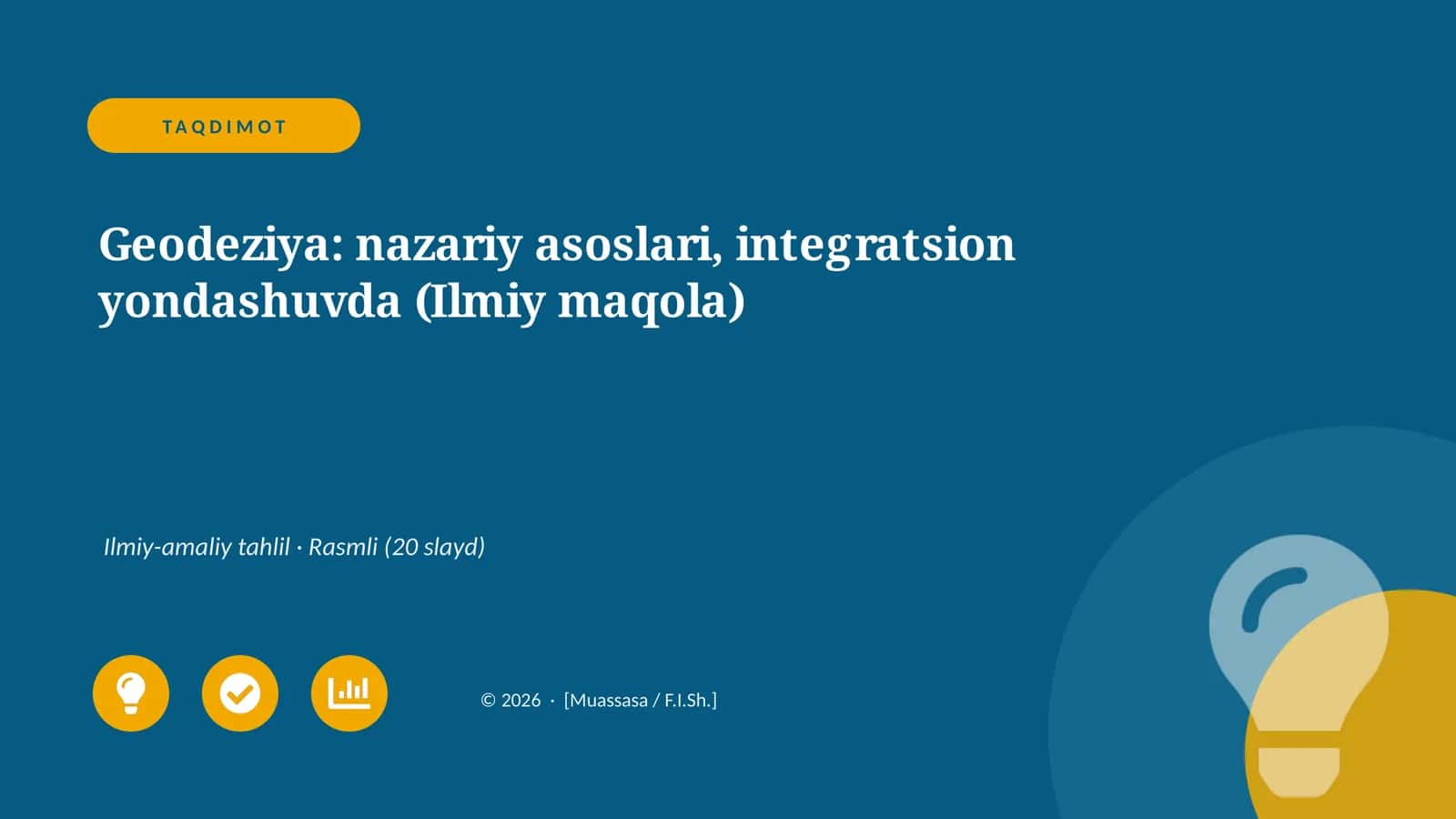 Geodeziya: nazariy asoslari, integratsion yondashuvda (Ilmiy maqola) 1