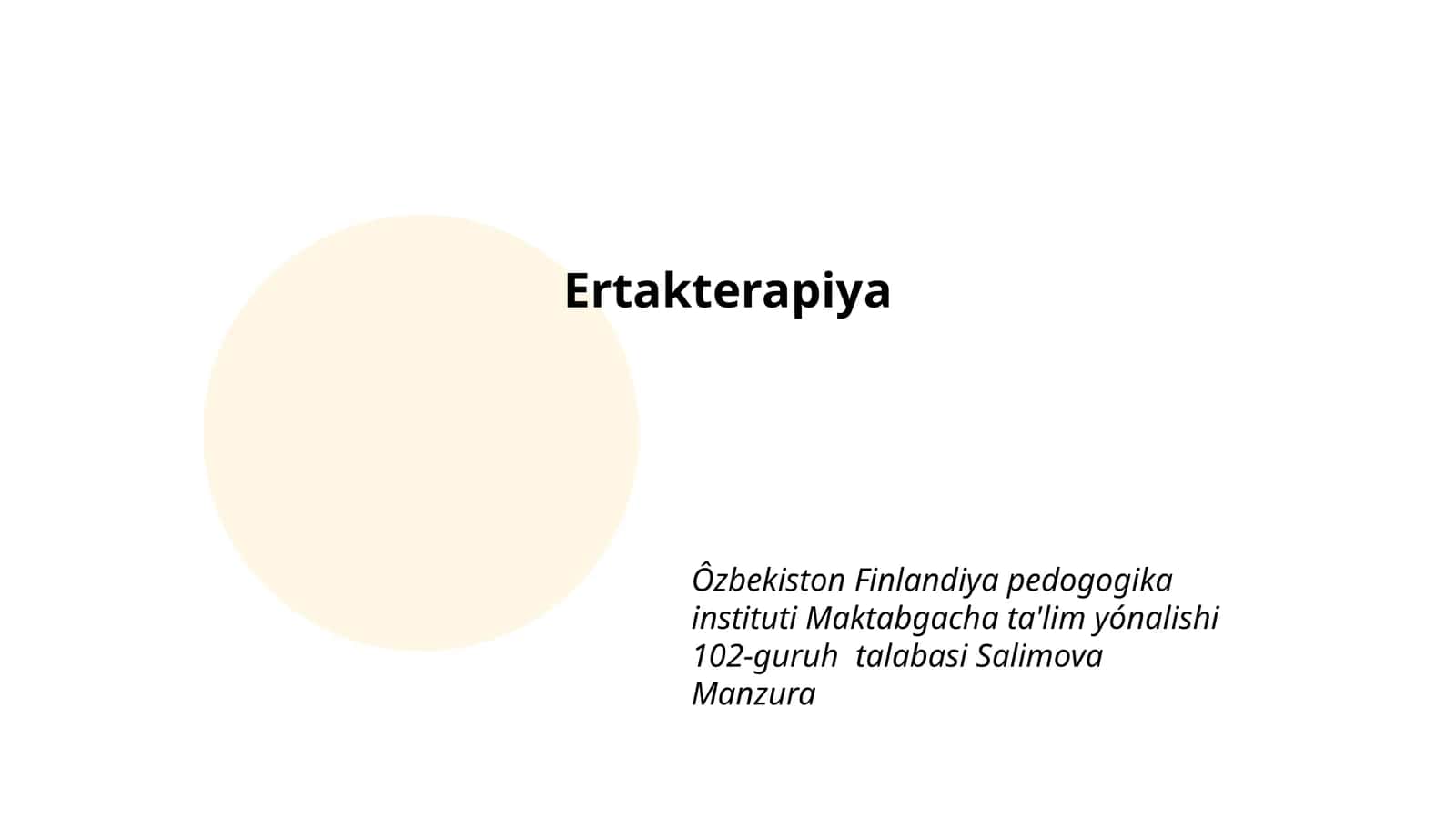 Ertakterapiya 1