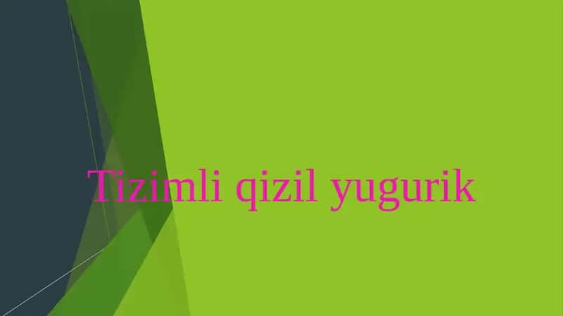 Tizimli qizilyugurik 1
