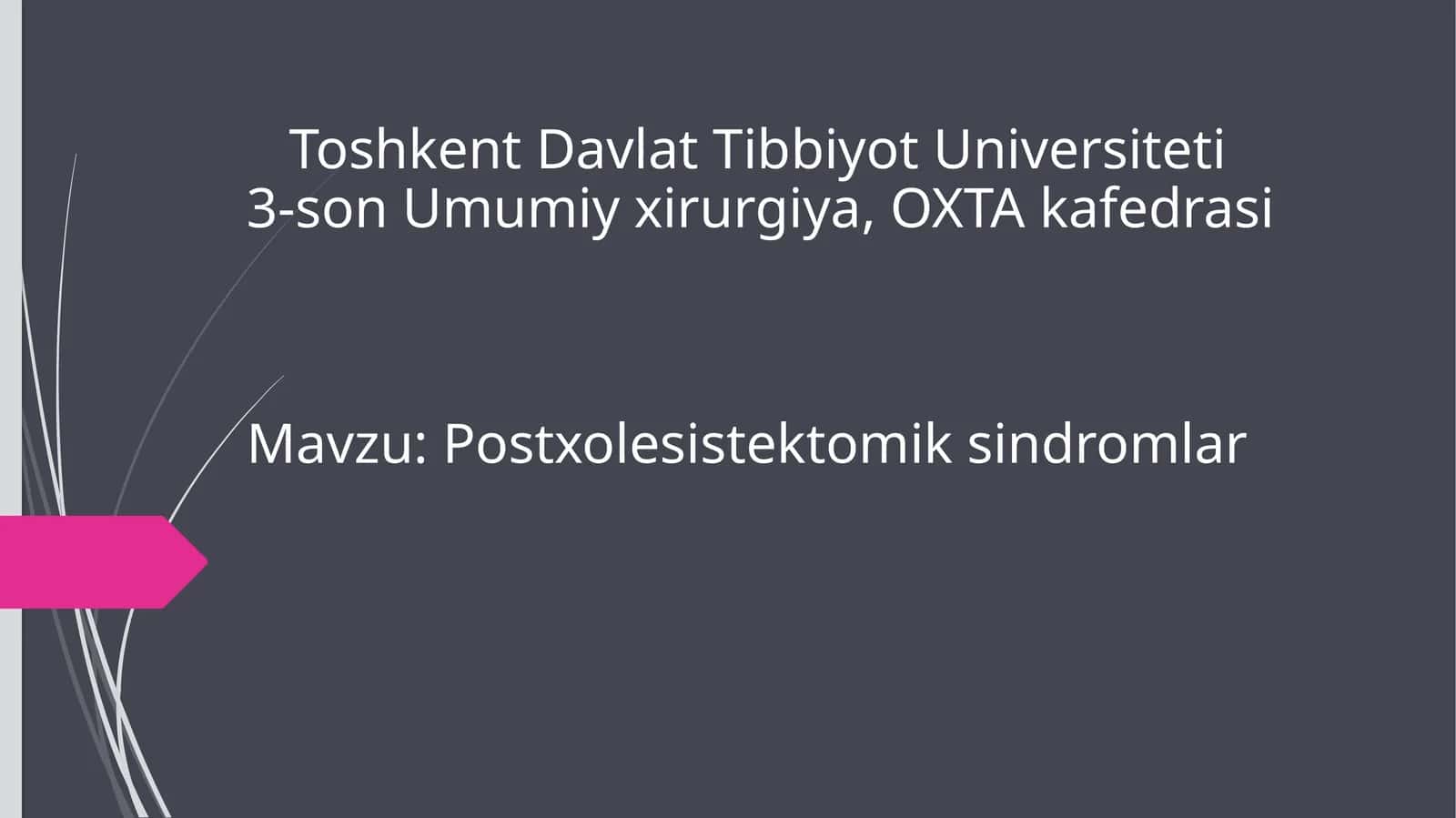 Postxolesistektomik sindromlar 1