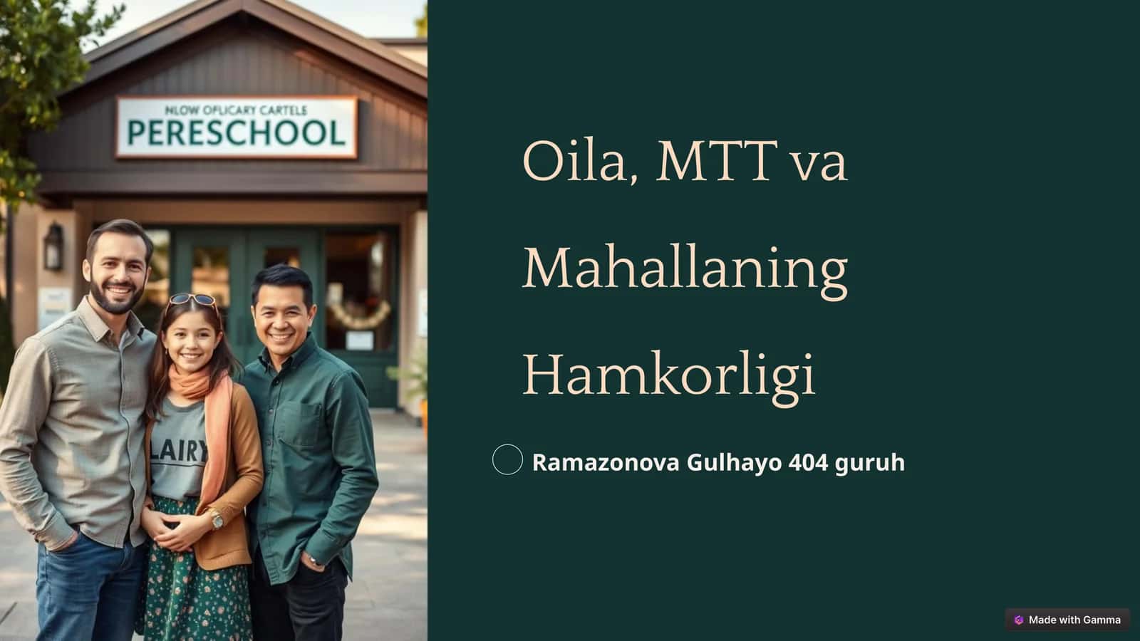 Oila, MTT va Mahallaning Hamkorligi 1