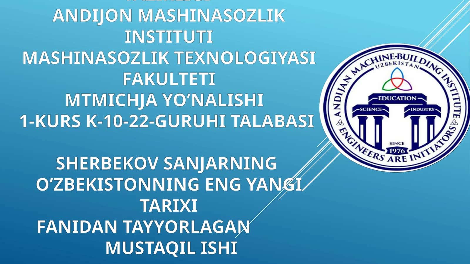 O'zbekistonning eng yangi tarixi 1