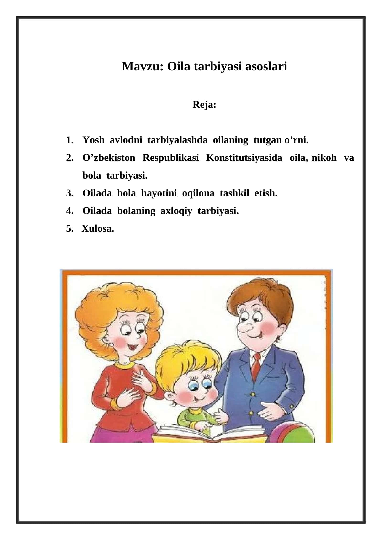 Oila tarbiyasi asoslari 1