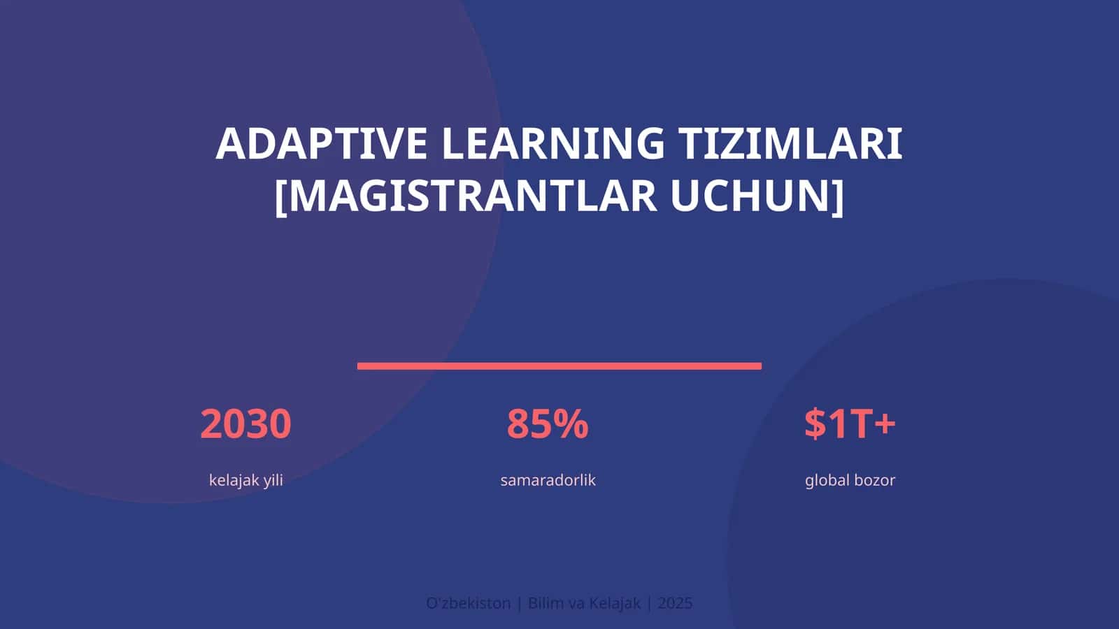 Adaptive learning tizimlari [magistrantlar uchun] 1