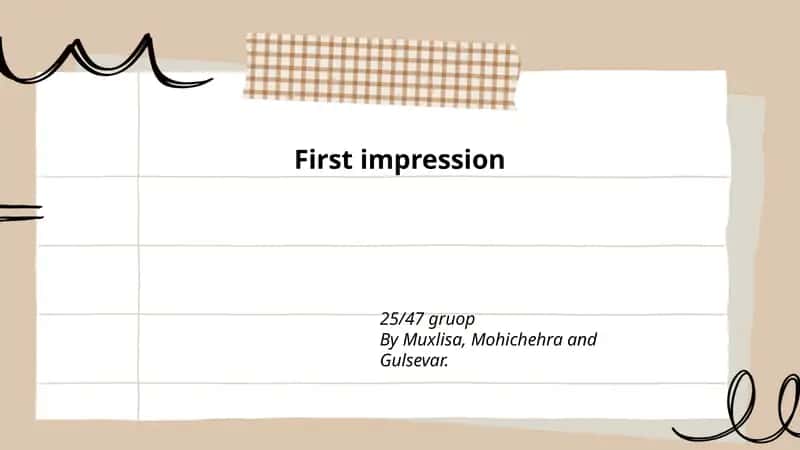 First impression 1