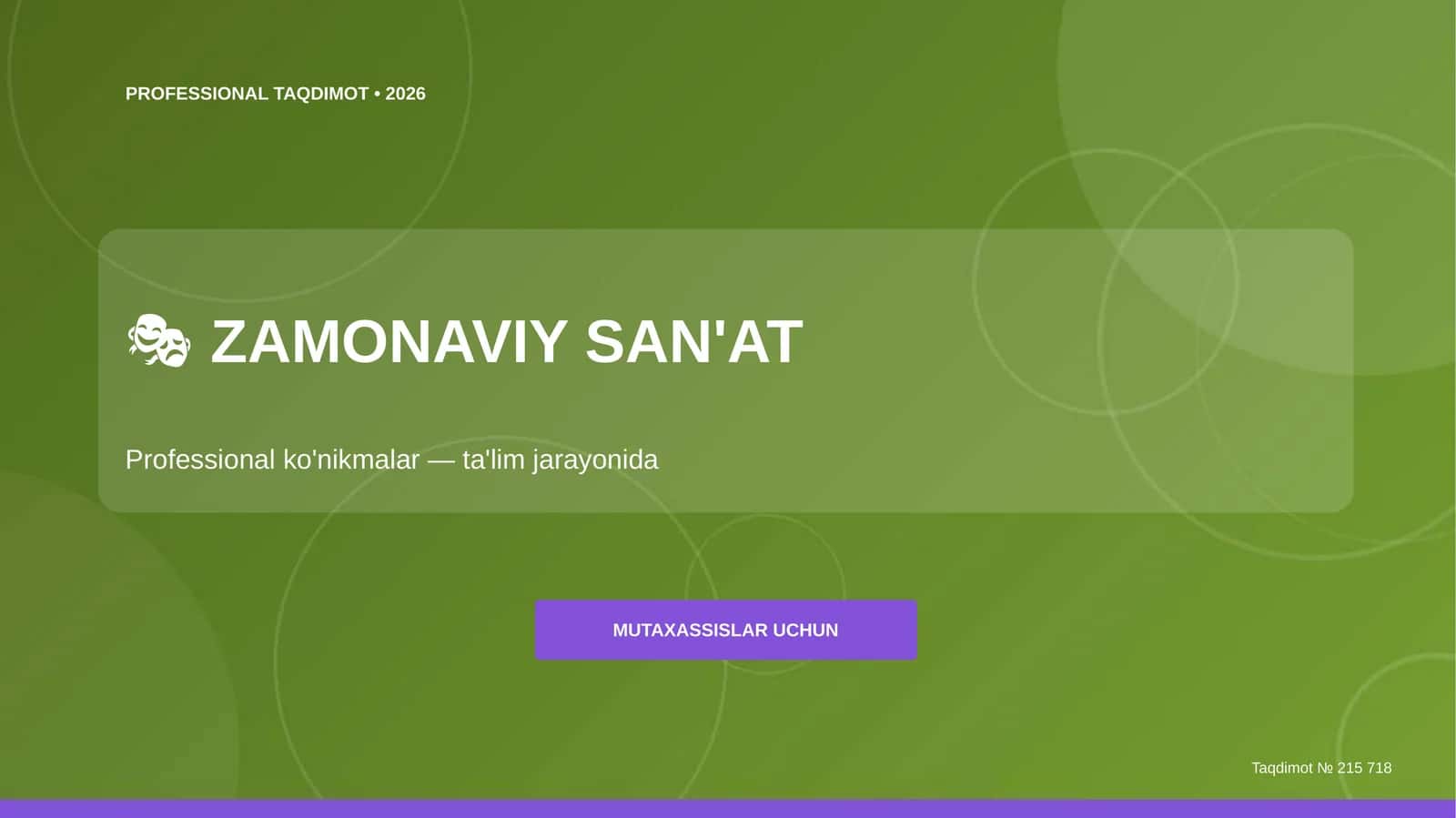 Zamonaviy San'at Professional Taqdimot 2026 1