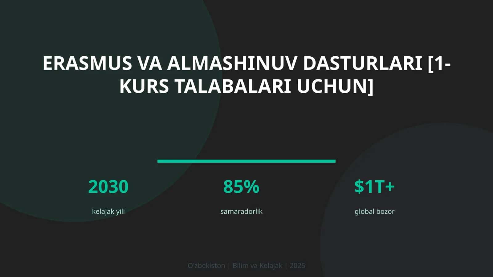 Erasmus va almashinuv dasturlari [1-kurs talabalari uchun] 1